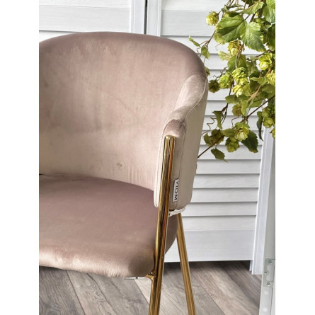 Стул DILL BLUVEL-40 BEIGE, велюр/ золотой каркас М-City