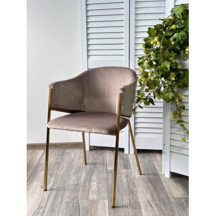 Стул DILL BLUVEL-40 BEIGE, велюр/ золотой каркас М-City