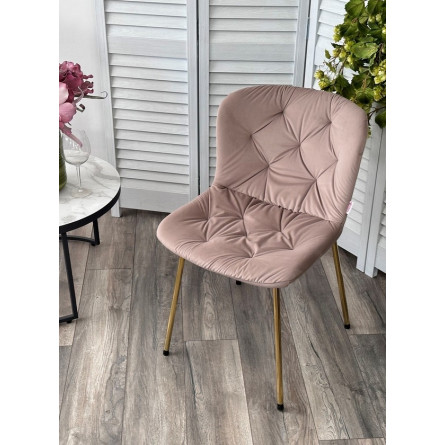 Стул MILAN 505-4 Латте, без "пальчиковый" / золотой каркас М-City