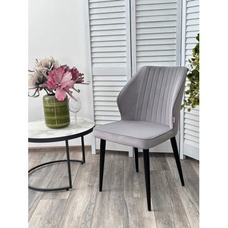 Стул SEATTLE 505-35 Серый, без "пальчиковый"/ черный каркас М-City