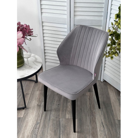 Стул SEATTLE 505-35 Серый, без "пальчиковый"/ черный каркас М-City