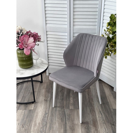 Стул SEATTLE 505-35 Серый, без "пальчиковый"/ белый каркас М-City