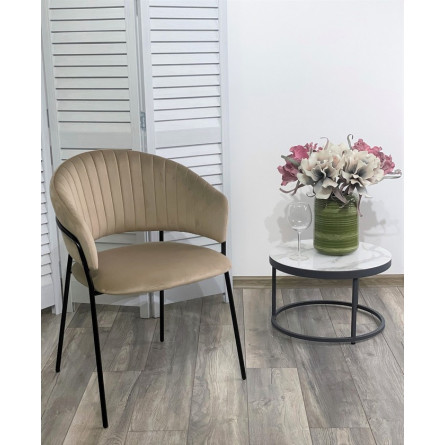 Стул ГЕММА, цвет капучино H65, велюр / черный каркас М-City