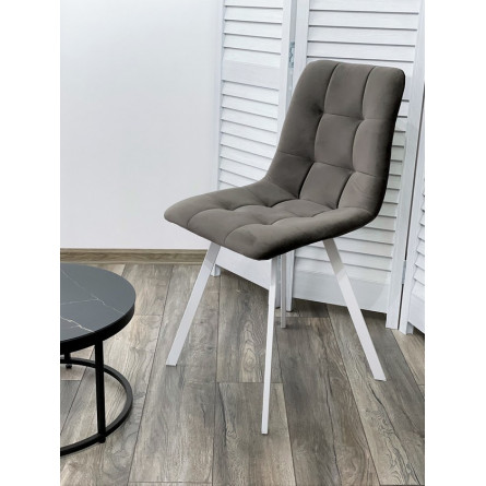 Стул CHILLI-Q SQUARE графит 14, велюр / белый каркас, 4 шт./1 к, М-City