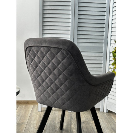 Стул JET 360 град. поворот. B28 Темно-серый, велюр / черный каркас, М-City