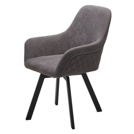 Стул JET 360 град. поворот. B28 Темно-серый, велюр / черный каркас, М-City