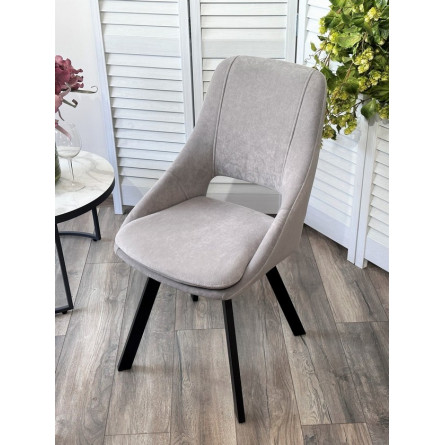 Стул ASP, 360 град. поворот. B22 Серый, велюр / черный каркас, М-City