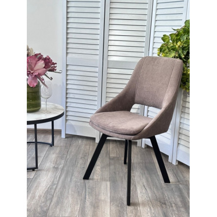 Стул ASP, 360 град. поворот. B5 Капучино, велюр / черный каркас, М-City