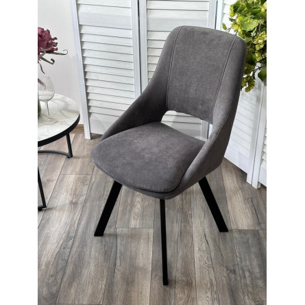 Стул ASP, 360 град. поворот. B28 Темно-серый, велюр / черный каркас, М-City