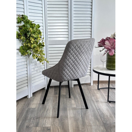 Стул CASA, 360 град. поворот. B22 Серый, велюр / черный каркас, М-City