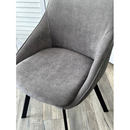 Стул CASA, 360 град. поворот. B28 Темно-серый, велюр / черный каркас, М-City