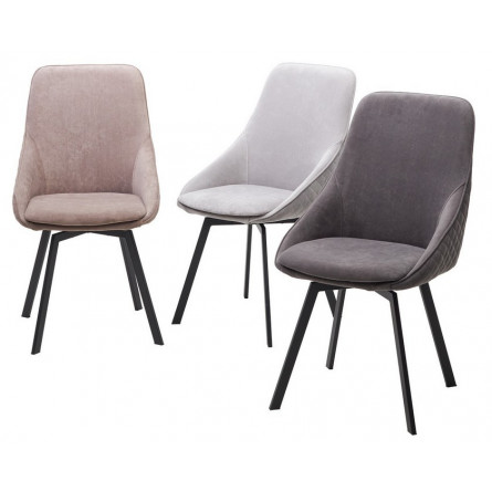 Стул CASA, 360 град. поворот. B28 Темно-серый, велюр / черный каркас, М-City