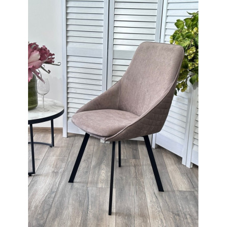 Стул CASA, 360 град. поворот. B5 Капучино, велюр / черный каркас,М-City