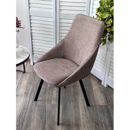 Стул CASA, 360 град. поворот. B5 Капучино, велюр / черный каркас,М-City