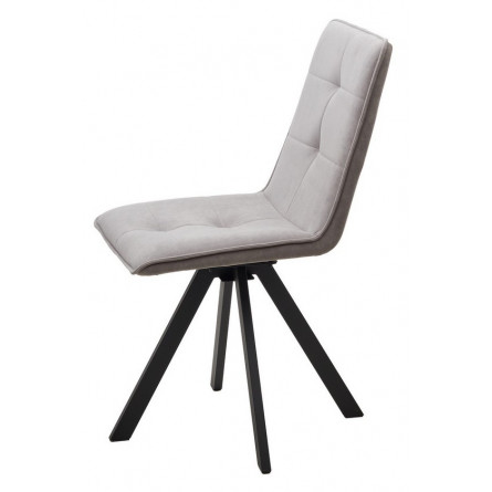 Стул BRONX, 360 град. поворот. B22 Серый, велюр / черный каркас, М-City