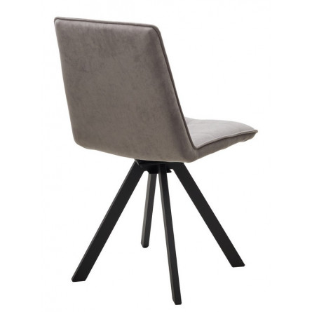 Стул BRONX, 360 град. поворот. B22 Серый, велюр / черный каркас, М-City