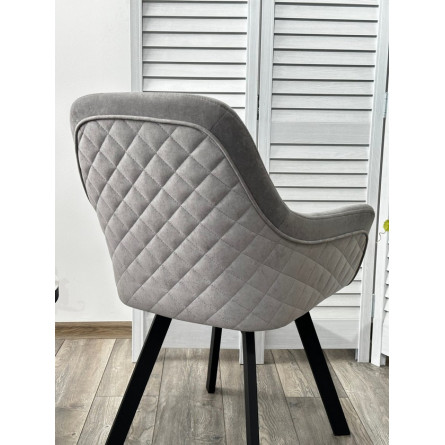 Стул JET 360 град. поворот. B22 Серый, велюр / черный каркас, М-City