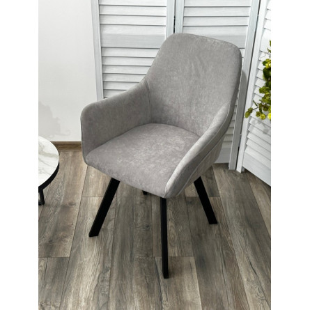 Стул JET 360 град. поворот. B22 Серый, велюр / черный каркас, М-City