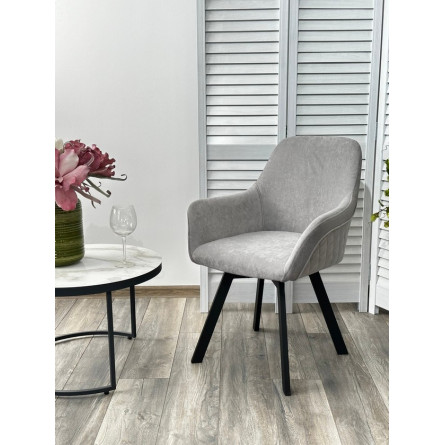 Стул JET 360 град. поворот. B22 Серый, велюр / черный каркас, М-City