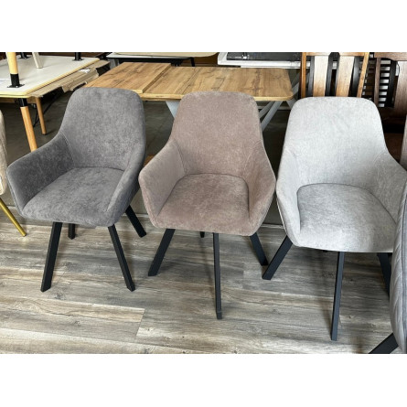 Стул JET 360 град. поворот. B22 Серый, велюр / черный каркас, М-City