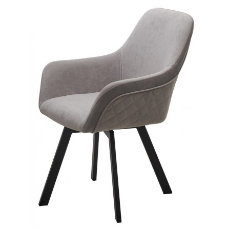 Стул JET 360 град. поворот. B22 Серый, велюр / черный каркас, М-City