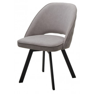 Стул DUNA 360 град. поворот. B22 Серый, велюр / черный каркас, М-City
