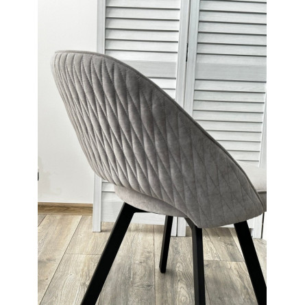 Стул DUNA 360 град. поворот. B22 Серый, велюр / черный каркас, М-City