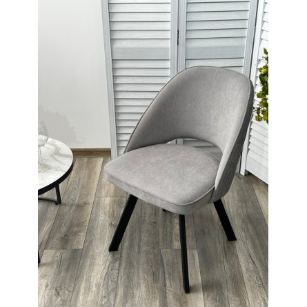 Стул DUNA 360 град. поворот. B22 Серый, велюр / черный каркас, М-City