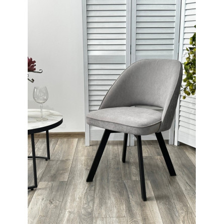 Стул DUNA 360 град. поворот. B22 Серый, велюр / черный каркас, М-City