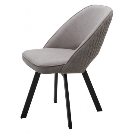 Стул DUNA 360 град. поворот. B22 Серый, велюр / черный каркас, М-City