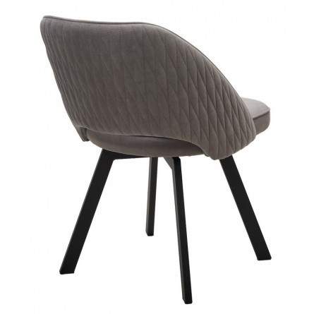 Стул DUNA 360 град. поворот. B22 Серый, велюр / черный каркас, М-City