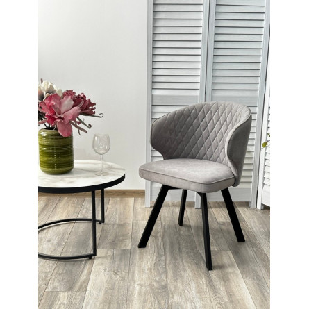 Стул SKAT 360 град. поворот. B22 Серый, велюр / черный каркас, М-City