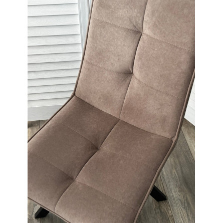 Стул BRONX, 360 град. поворот. B5 Капучино, велюр / черный каркас, М-City