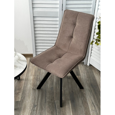 Стул BRONX, 360 град. поворот. B5 Капучино, велюр / черный каркас, М-City