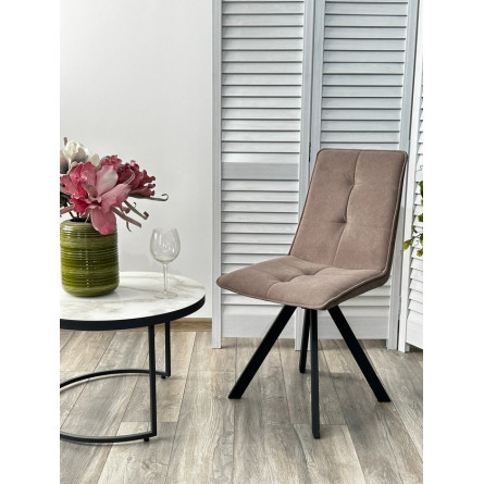 Стул BRONX, 360 град. поворот. B5 Капучино, велюр / черный каркас, М-City