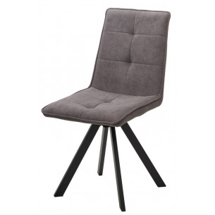 Стул BRONX, 360 град. поворот. B28 Темно-серый, велюр / черный каркас, М-City
