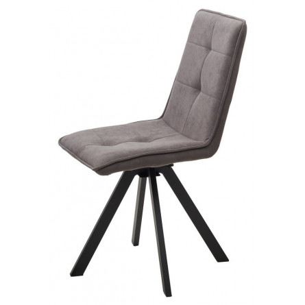 Стул BRONX, 360 град. поворот. B28 Темно-серый, велюр / черный каркас, М-City