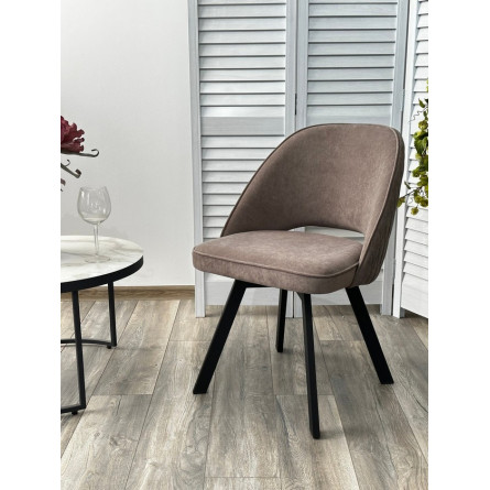 Стул DUNA 360 град. поворот. B5 Капучино, велюр / черный каркас, М-City