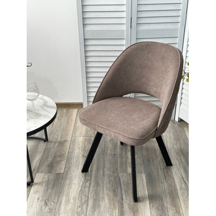 Стул DUNA 360 град. поворот. B5 Капучино, велюр / черный каркас, М-City