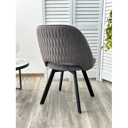 Стул DUNA 360 град. поворот. B28 Темно-серый, велюр / черный каркас, М-City