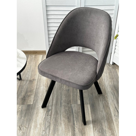 Стул DUNA 360 град. поворот. B28 Темно-серый, велюр / черный каркас, М-City