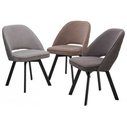 Стул DUNA 360 град. поворот. B28 Темно-серый, велюр / черный каркас, М-City