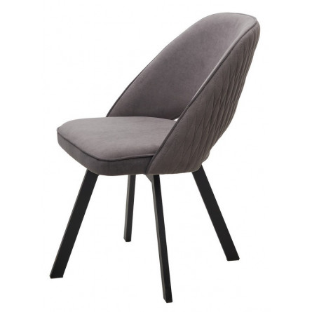 Стул DUNA 360 град. поворот. B28 Темно-серый, велюр / черный каркас, М-City