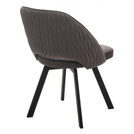 Стул DUNA 360 град. поворот. B28 Темно-серый, велюр / черный каркас, М-City