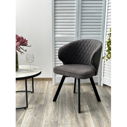 Стул SKAT 360 град. поворот. B28 Темно-серый, велюр / черный каркас, М-City