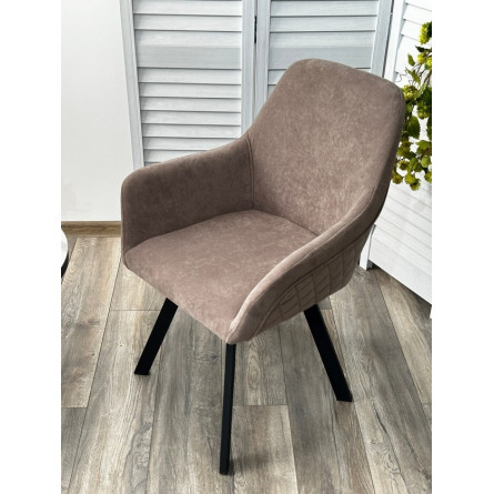 Стул JET 360 град. поворот. B5 Капучино, велюр / черный каркас, М-City