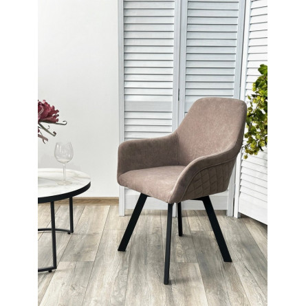 Стул JET 360 град. поворот. B5 Капучино, велюр / черный каркас, М-City