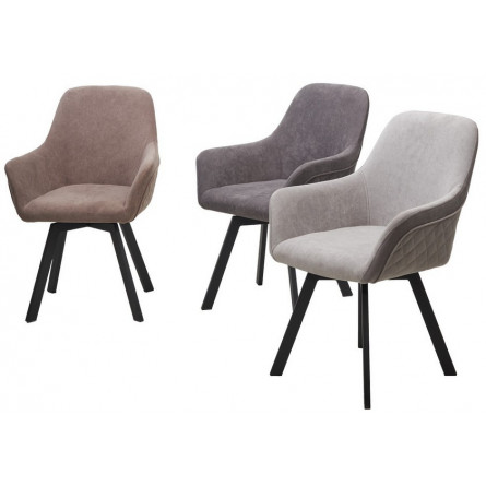 Стул JET 360 град. поворот. B5 Капучино, велюр / черный каркас, М-City