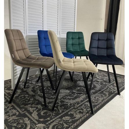 Стул CHILLI SQUARE BLUVEL-78 GREEN, велюр / черный каркас, М-City