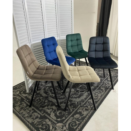 Стул CHILLI SQUARE BLUVEL-78 GREEN, велюр / черный каркас, М-City